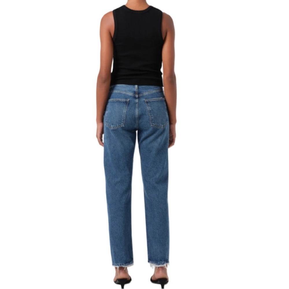 AGOLDE 90s Pinch Waist Straight Leg High Rise Medium Blue Denim Jeans Size 30 - Picture 2 of 12